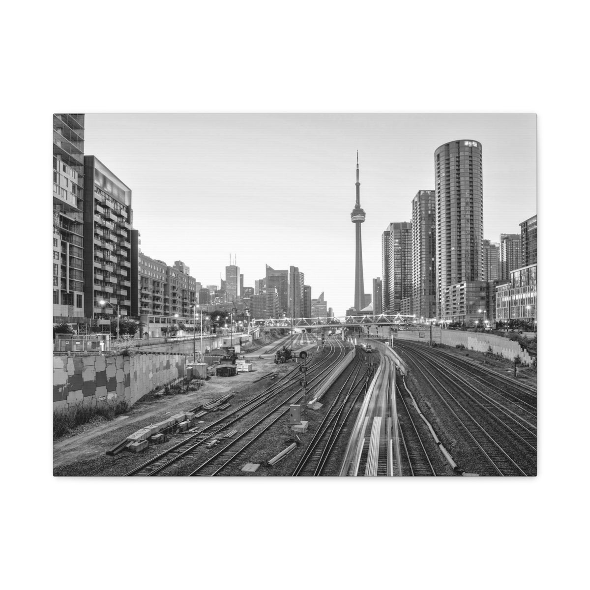 Toronto Black And White Skyline Canvas Artwork High-Quality Breathtaking Stunning Cityscape for Home Decor Ready to Hang-Express Your Love Gifts