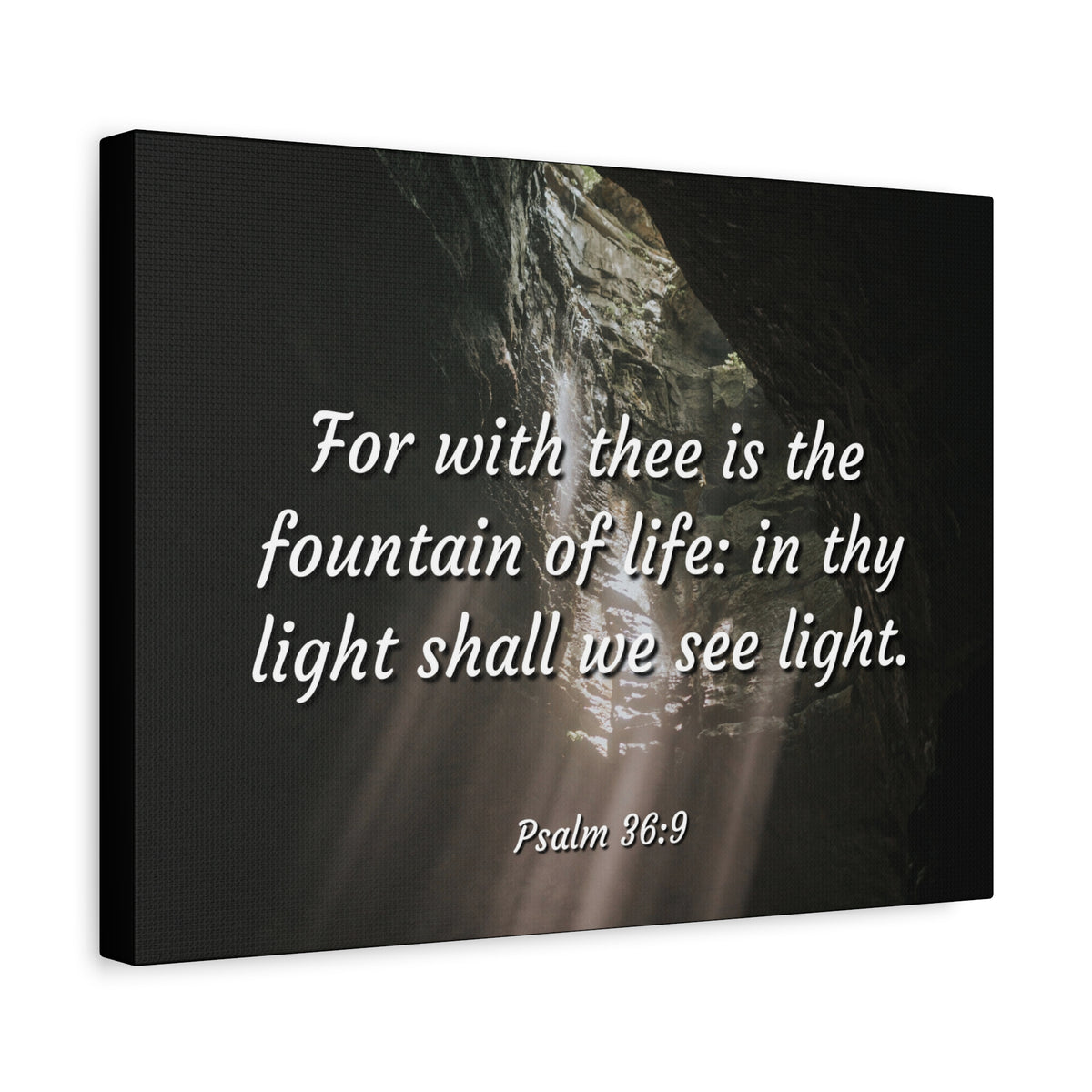 Scripture Canvas Fountain Of Life Psalms 36:9 Christian Wall Art Bible Verse Print Ready to Hang-Express Your Love Gifts