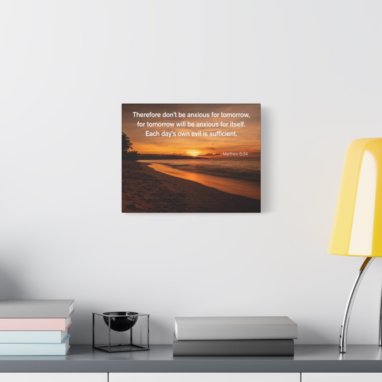 Scripture Walls Don't Be Anxious for Tomorrow Matthew 6:34 Christian Wall Art Print Ready to Hang Unframed-Express Your Love Gifts
