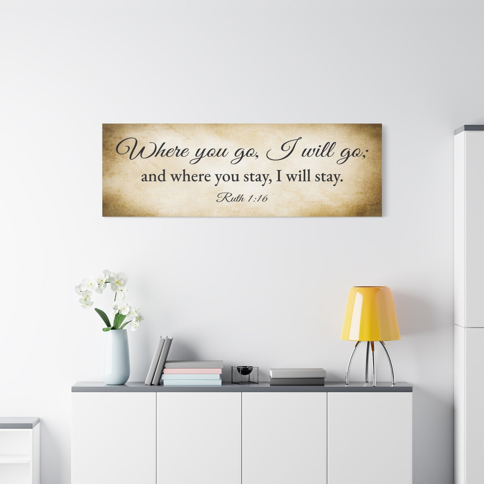 Scripture Walls Ruth 1:16 Gold Bible Verse Canvas Christian Wall Art Ready to Hang Unframed-Express Your Love Gifts