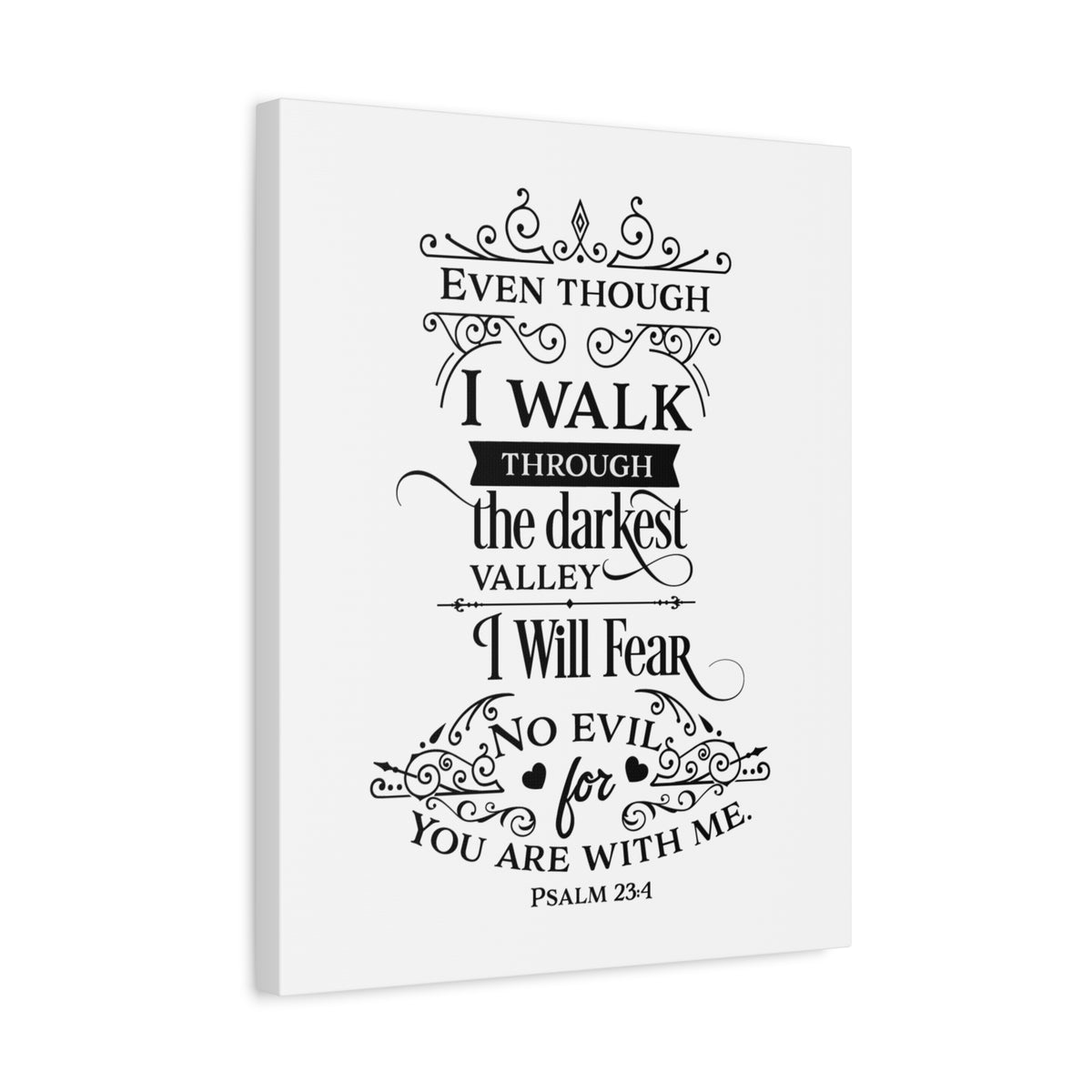 Scripture Canvas Are With Me Psalm 23:4 Christian Wall Art Bible Verse Print Ready to Hang-Express Your Love Gifts