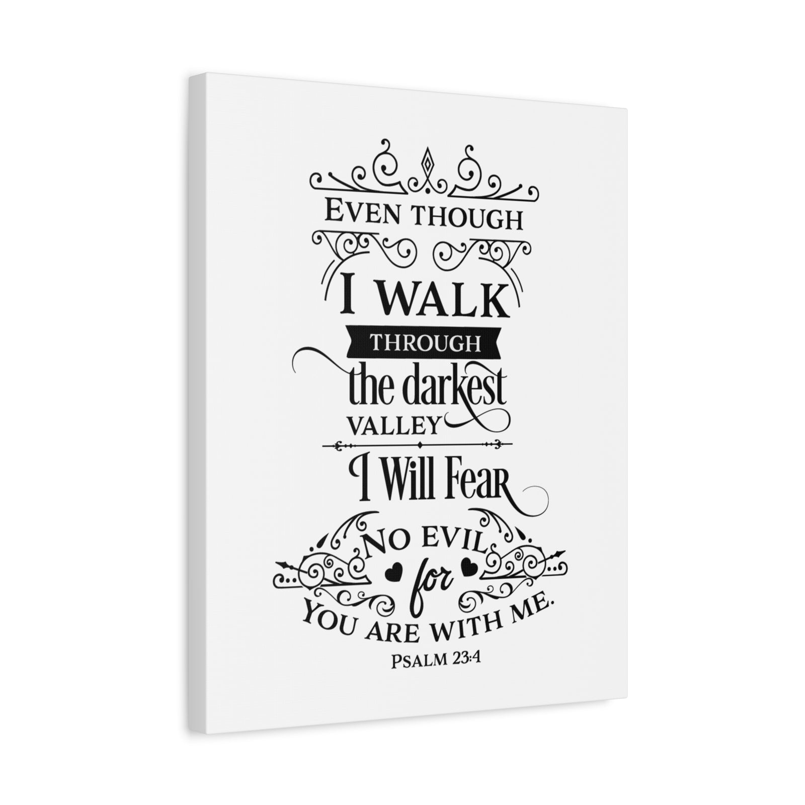 Scripture Canvas Are With Me Psalm 23:4 Christian Wall Art Bible Verse Print Ready to Hang-Express Your Love Gifts