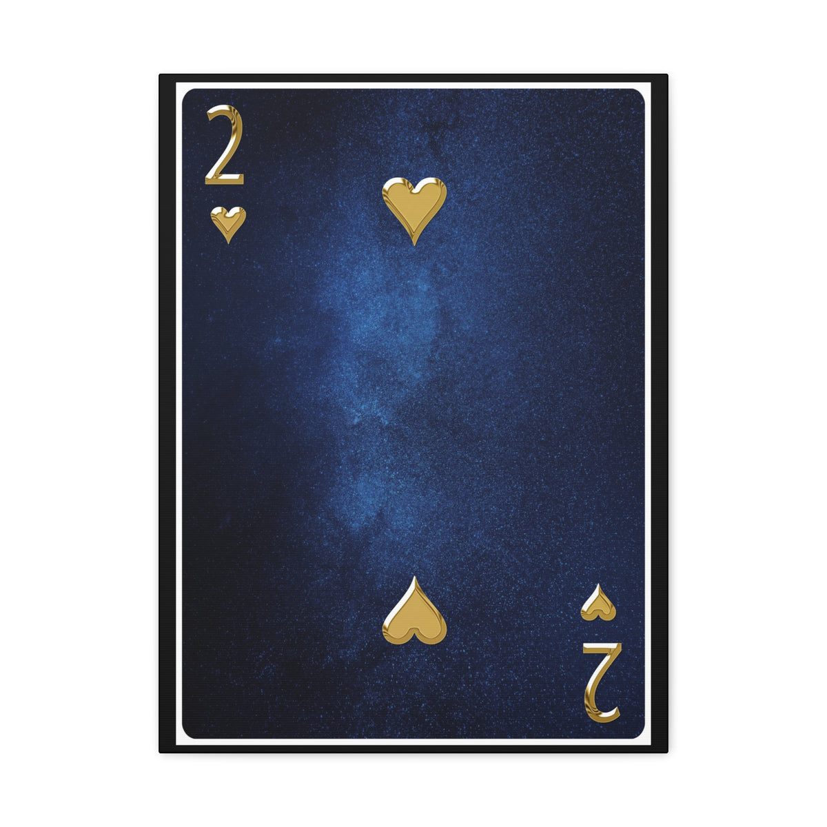 Two Of Hearts Space Background Playing Card Canvas Wall Art for Home Decor Ready-to-Hang-Express Your Love Gifts