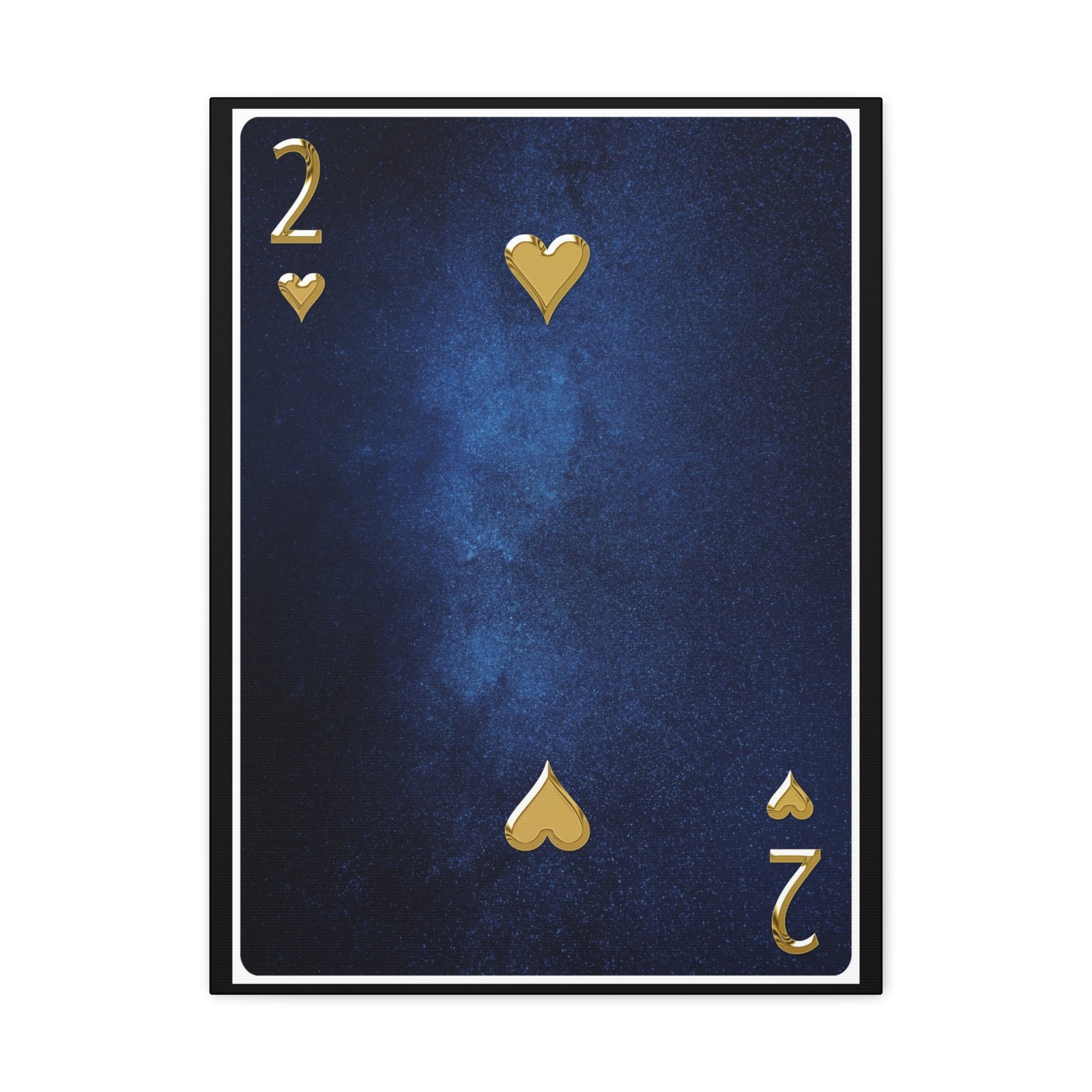 Two Of Hearts Space Background Playing Card Canvas Wall Art for Home Decor Ready-to-Hang-Express Your Love Gifts