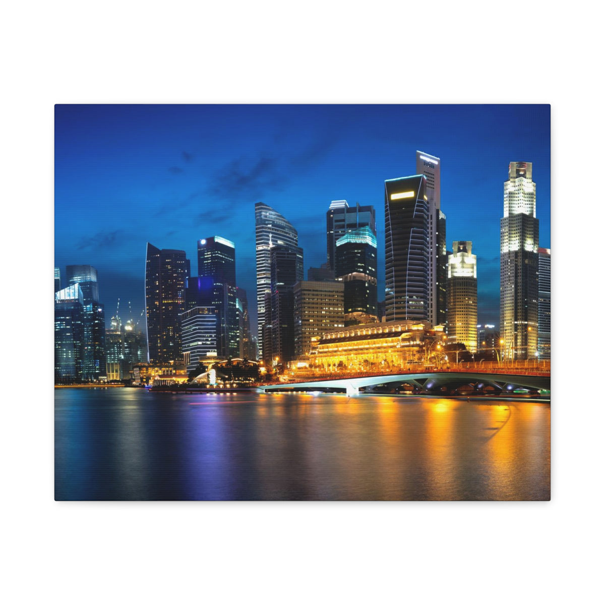 Singapore Night Skyline Canvas Artwork High-Quality Breathtaking Stunning Cityscape for Home Decor Ready to Hang-Express Your Love Gifts