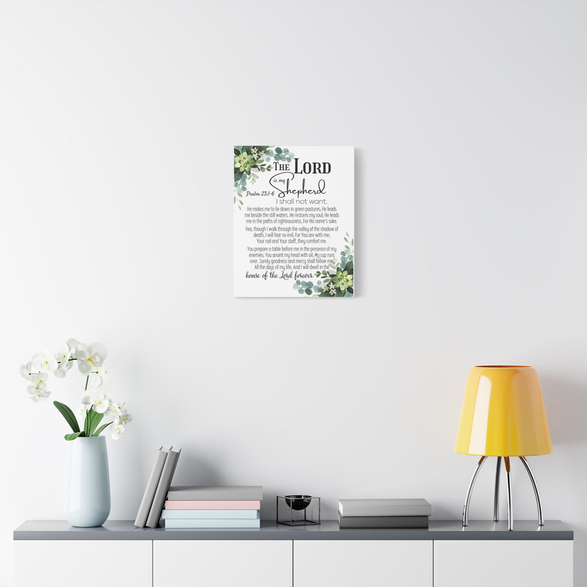 Scripture Walls Psalm 23:1-6 I Shall Not Want Bible Verse Canvas Christian Wall Art Ready to Hang Unframed-Express Your Love Gifts