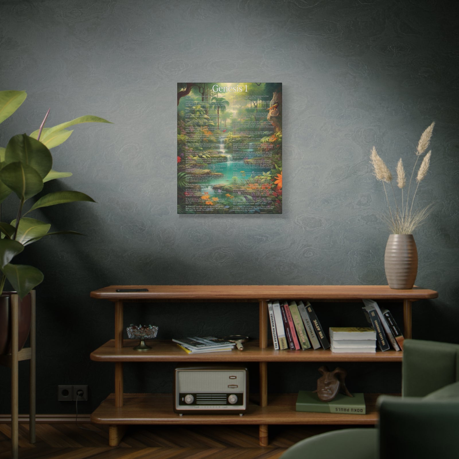 Scripture Walls Genesis 1 Chapter In the Beginning Christian Wall Art Print Ready to Hang Unframed-Express Your Love Gifts