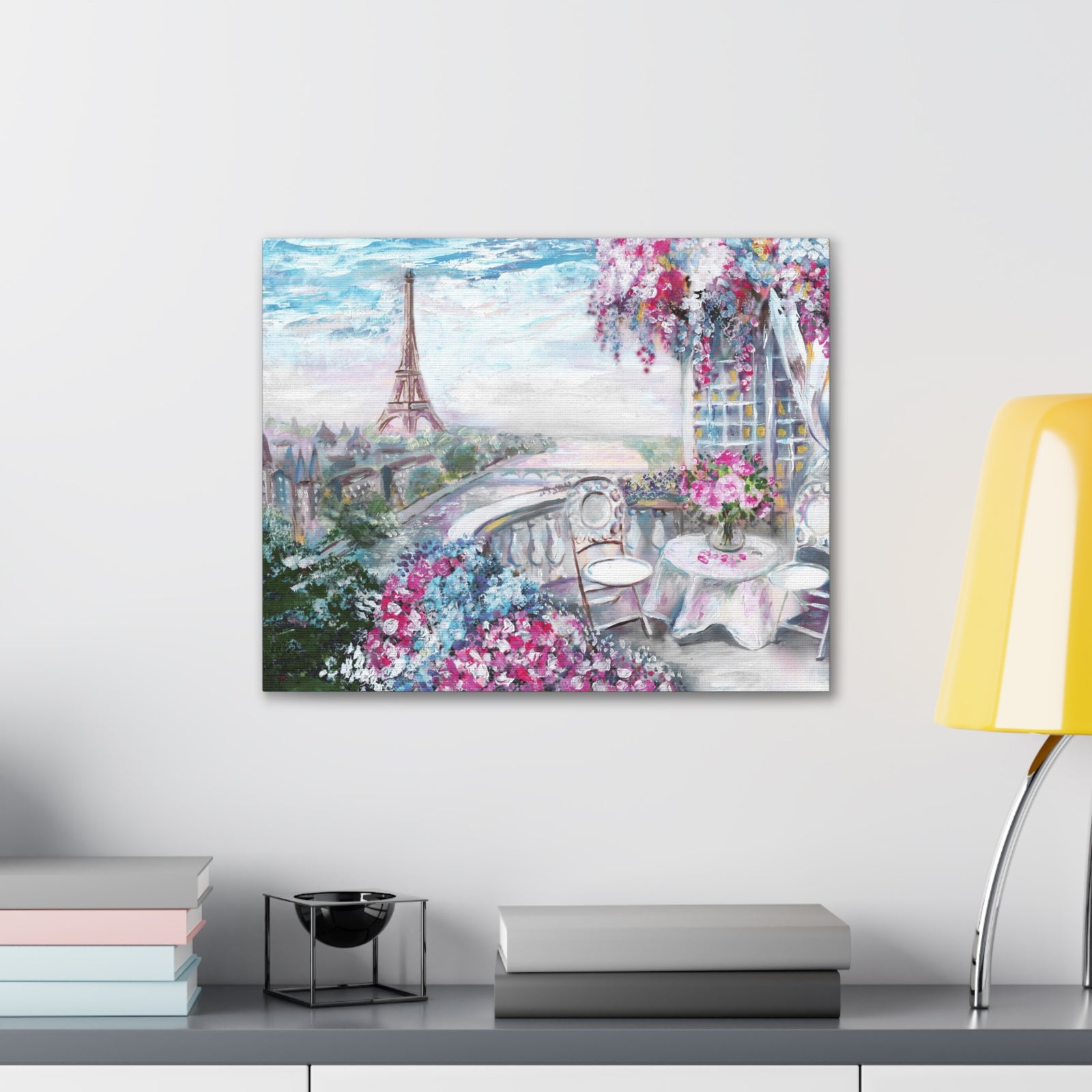 Paris Pink Eiffel Tower France Canvas Artwork High-Quality Breathtaking French City for Home Decor Ready to Hang-Express Your Love Gifts