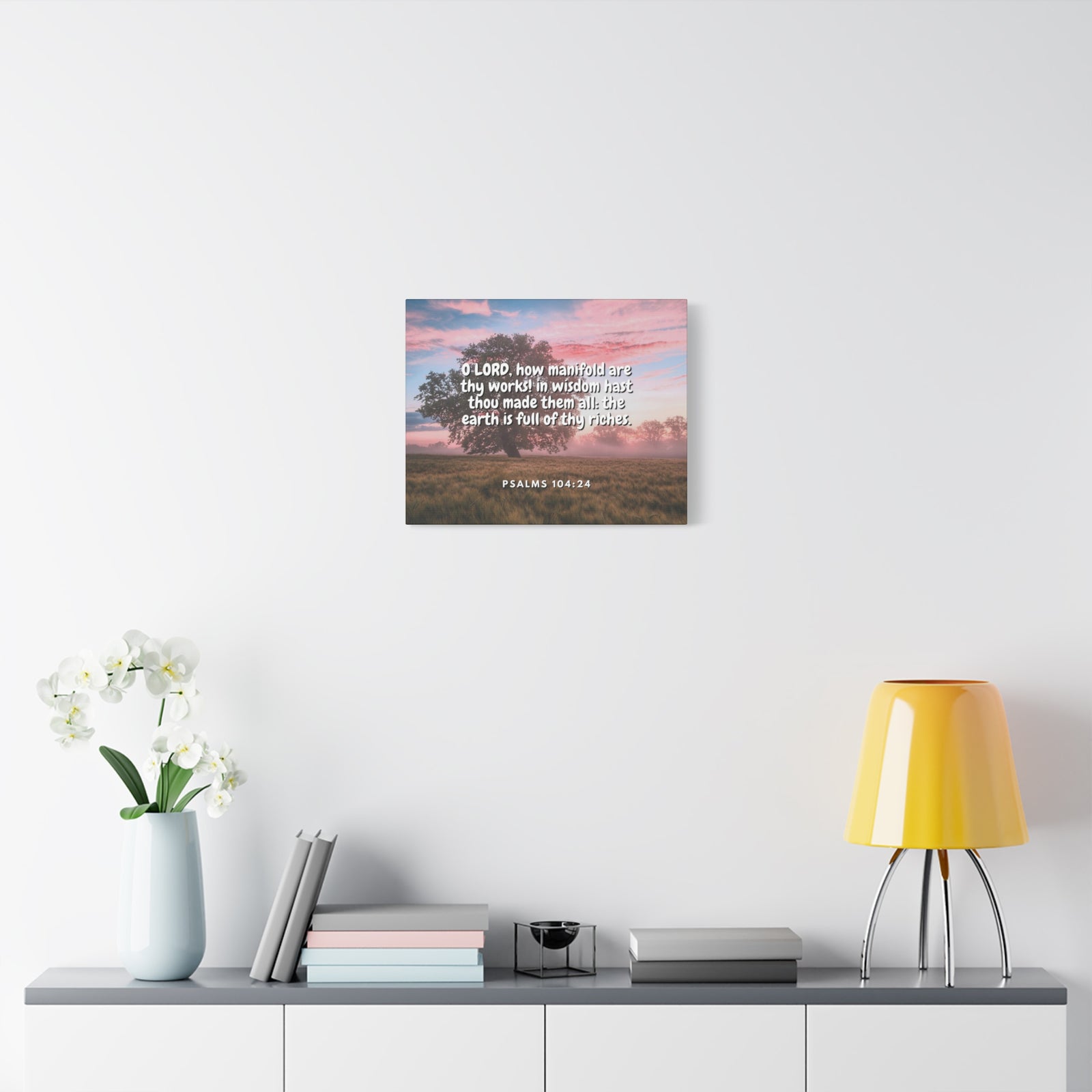 Scripture Canvas In Wisdom Psalms 104:24 Christian Wall Art Bible Verse Print Ready to Hang-Express Your Love Gifts