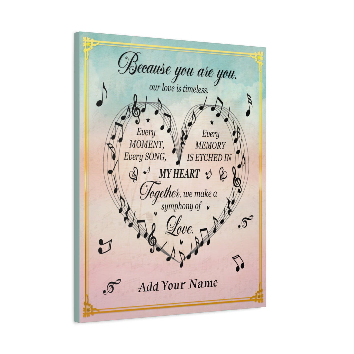 Personalized To My Wife Symphony of Love Canvas Wall Art - Romantic Gift for Her-Express Your Love Gifts