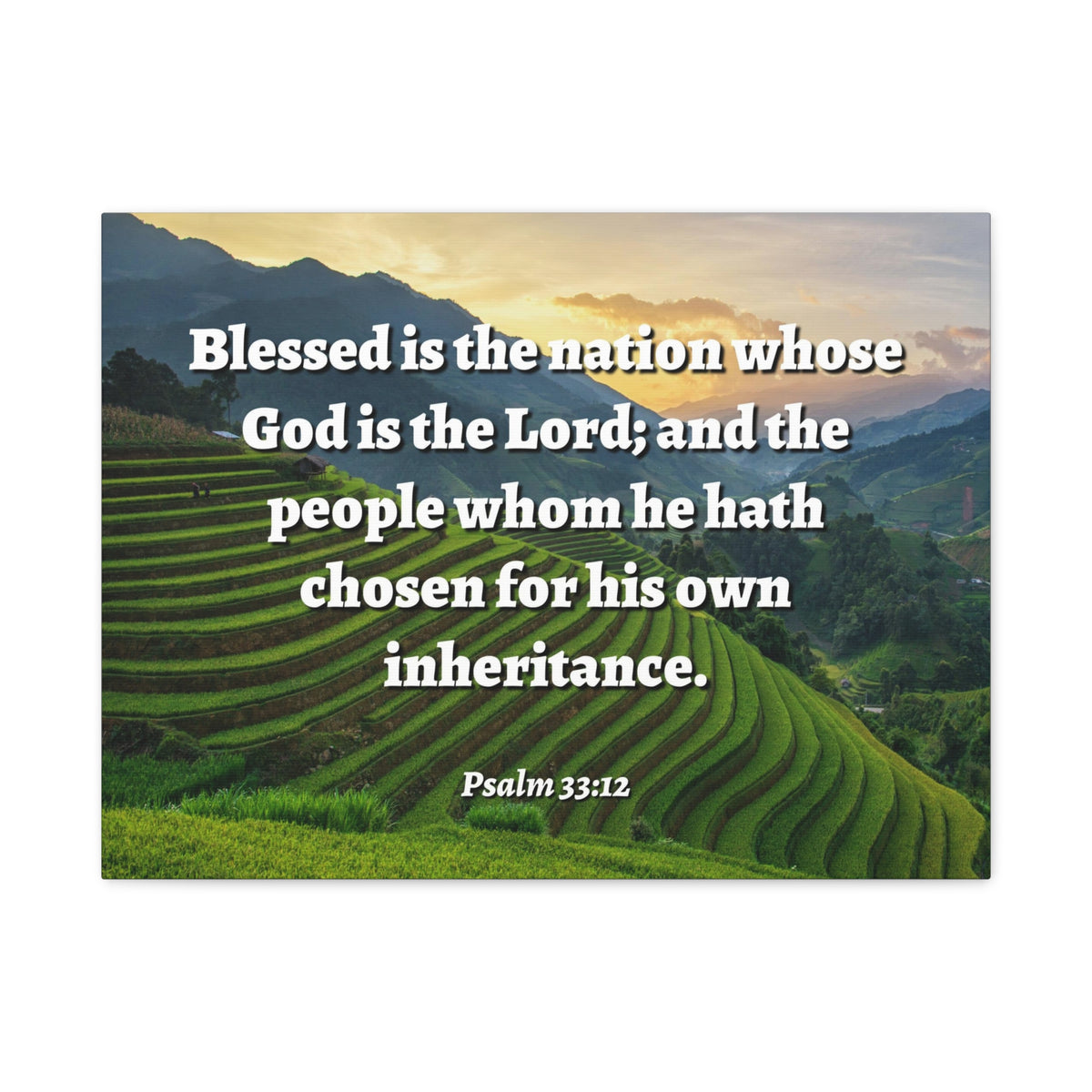 Scripture Walls Blessed Is The Nation Psalm 33:12 Bible Verse Canvas Christian Wall Art Ready to Hang-Express Your Love Gifts