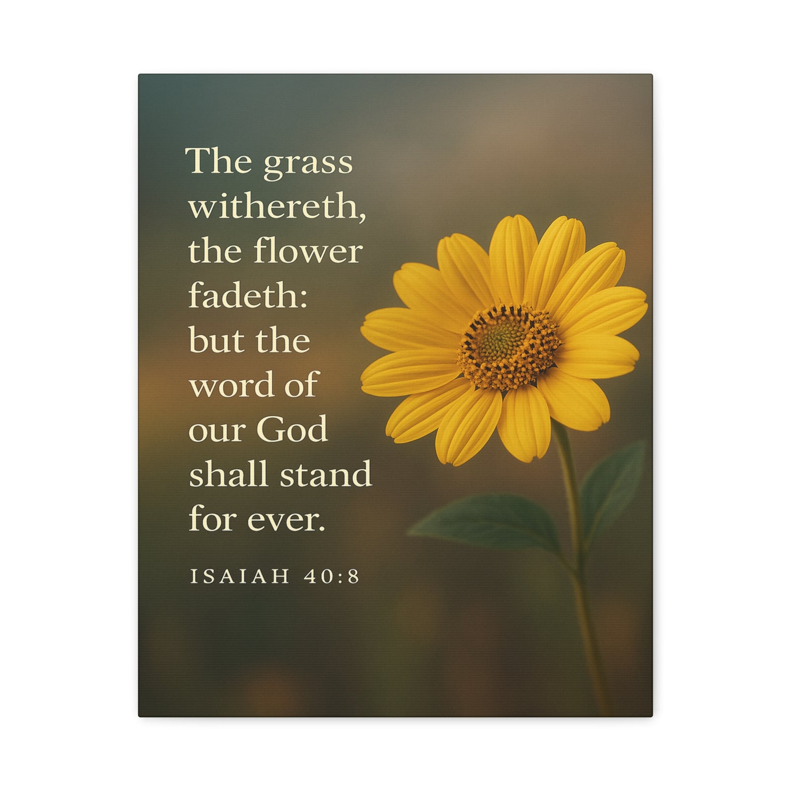 Bible Verse Canvas Isaiah 40:8 Christian Home Décor Wall Art Scripture Ready to Hang Faith Print-Express Your Love Gifts