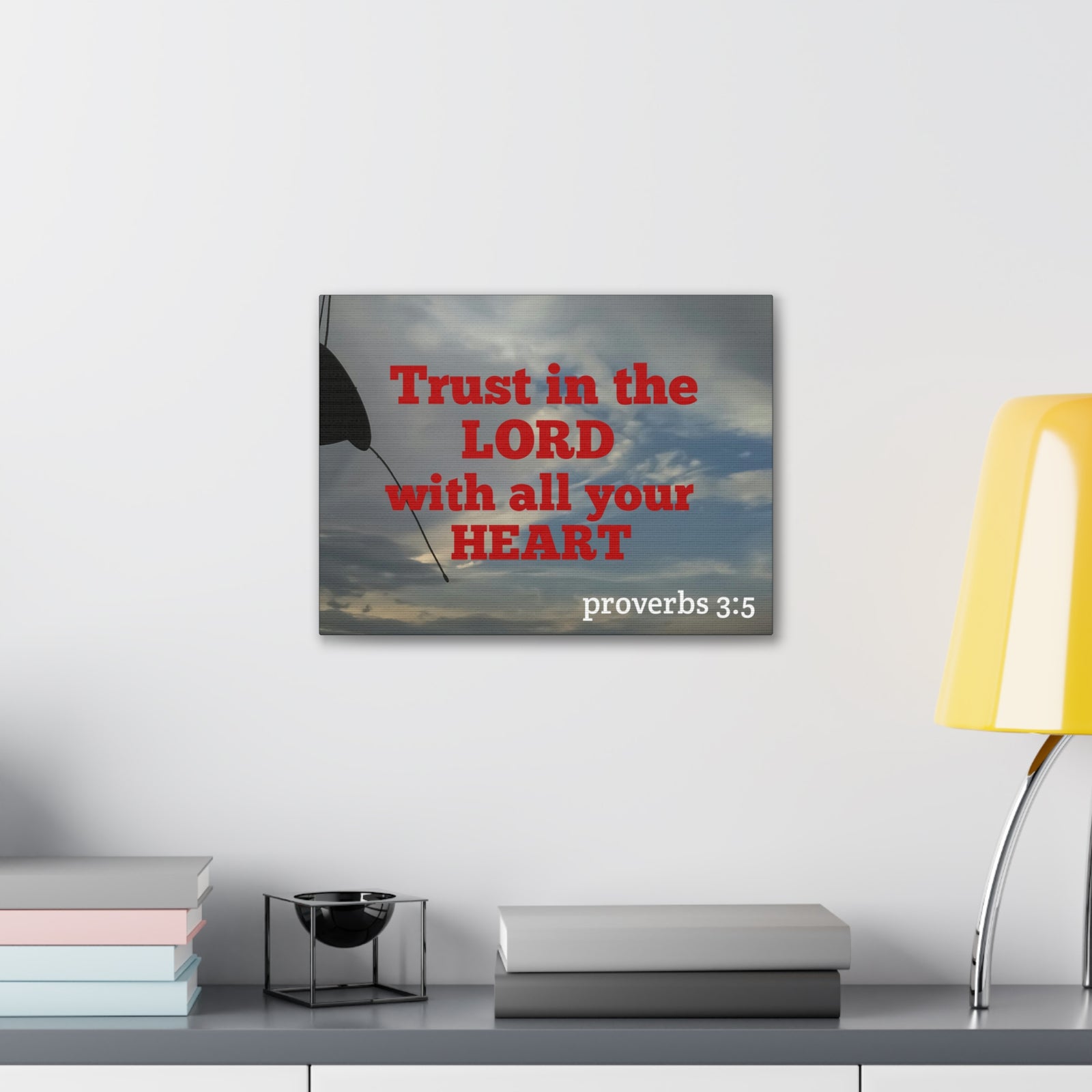 Scripture Walls With All Your Heart Proverbs 3:5 Bible Verse Canvas Christian Wall Art Ready to Hang-Express Your Love Gifts