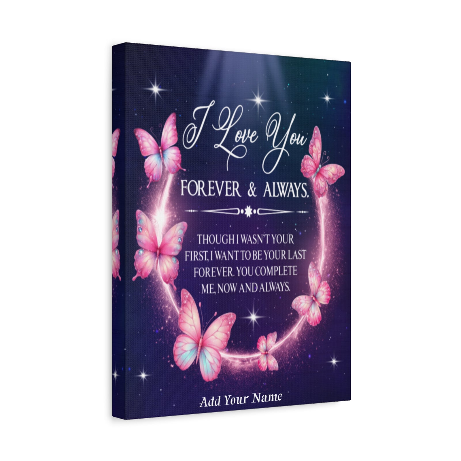 Personalized To My Wife Forever & Always Butterfly Canvas Wall Art – Romantic Gift for Eternal Love-Express Your Love Gifts