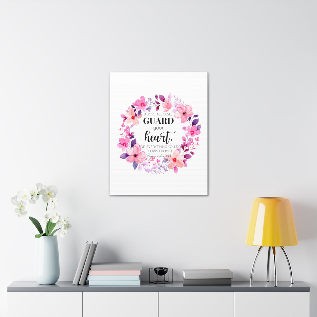 Scripture Walls Proverbs 4:23 Guard Your Heart Bible Verse Canvas Christian Wall Art Ready to Hang Unframed-Express Your Love Gifts