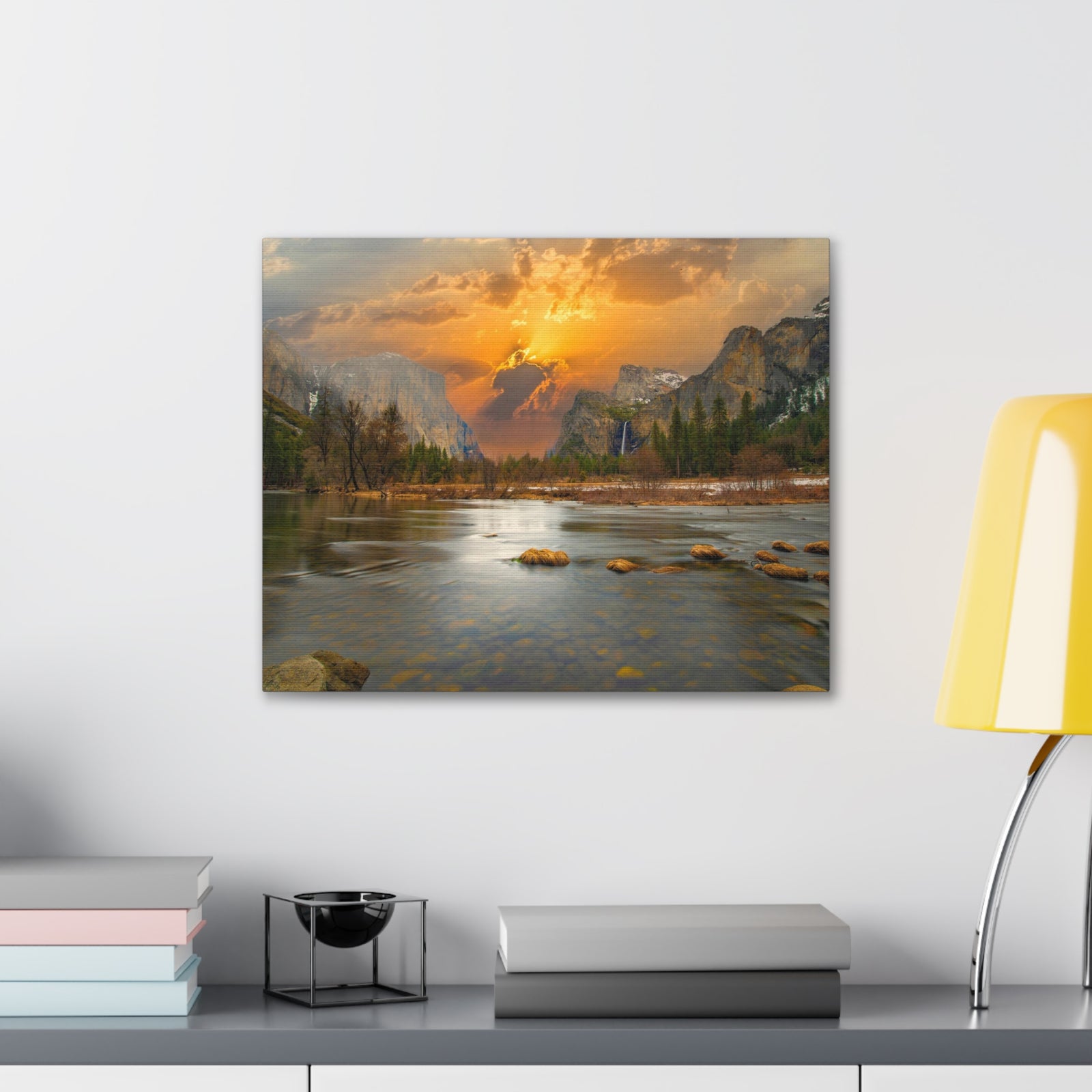 Golden Hour Over Mountain Nature Wilderness Photography Canvas Wall Art for Home Decor Ready-to-Hang-Express Your Love Gifts