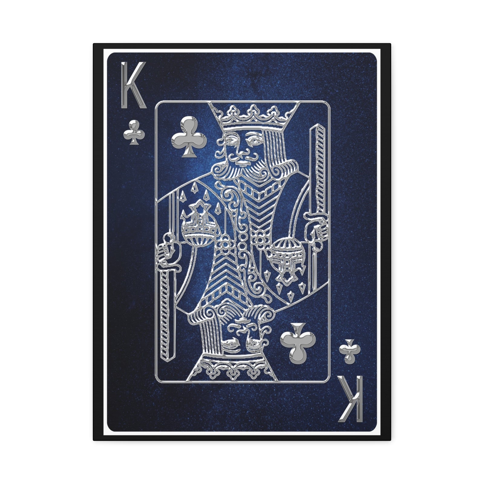 King Of Clubs Space Background Playing Card Canvas Wall Art for Home Decor Ready-to-Hang-Express Your Love Gifts