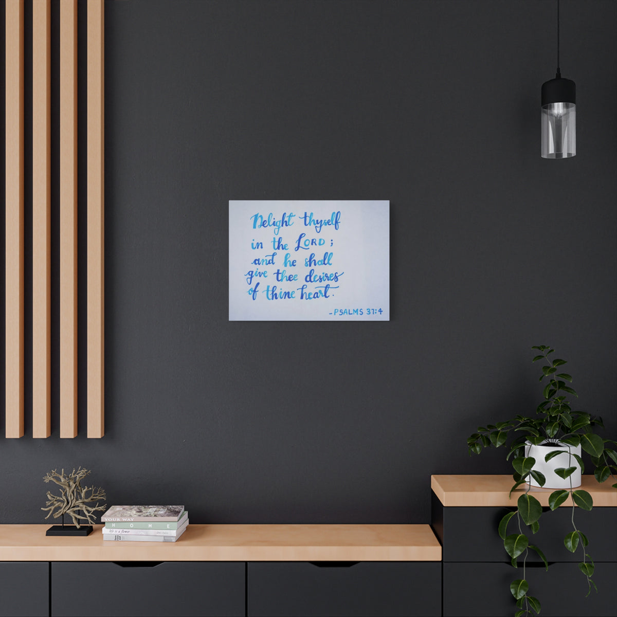Scripture Canvas Thine Heart Psalms 37:4 Christian Wall Art Bible Verse Print Ready to Hang-Express Your Love Gifts