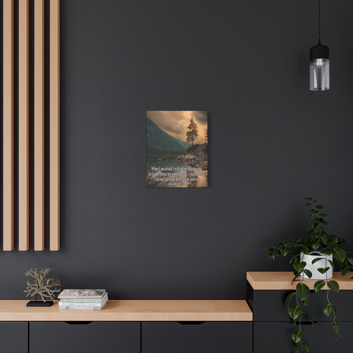 Scripture Canvas I Put My Trust in You Psalm 56:3-4 Christian Wall Art Bible Verse Print Ready to Hang-Express Your Love Gifts