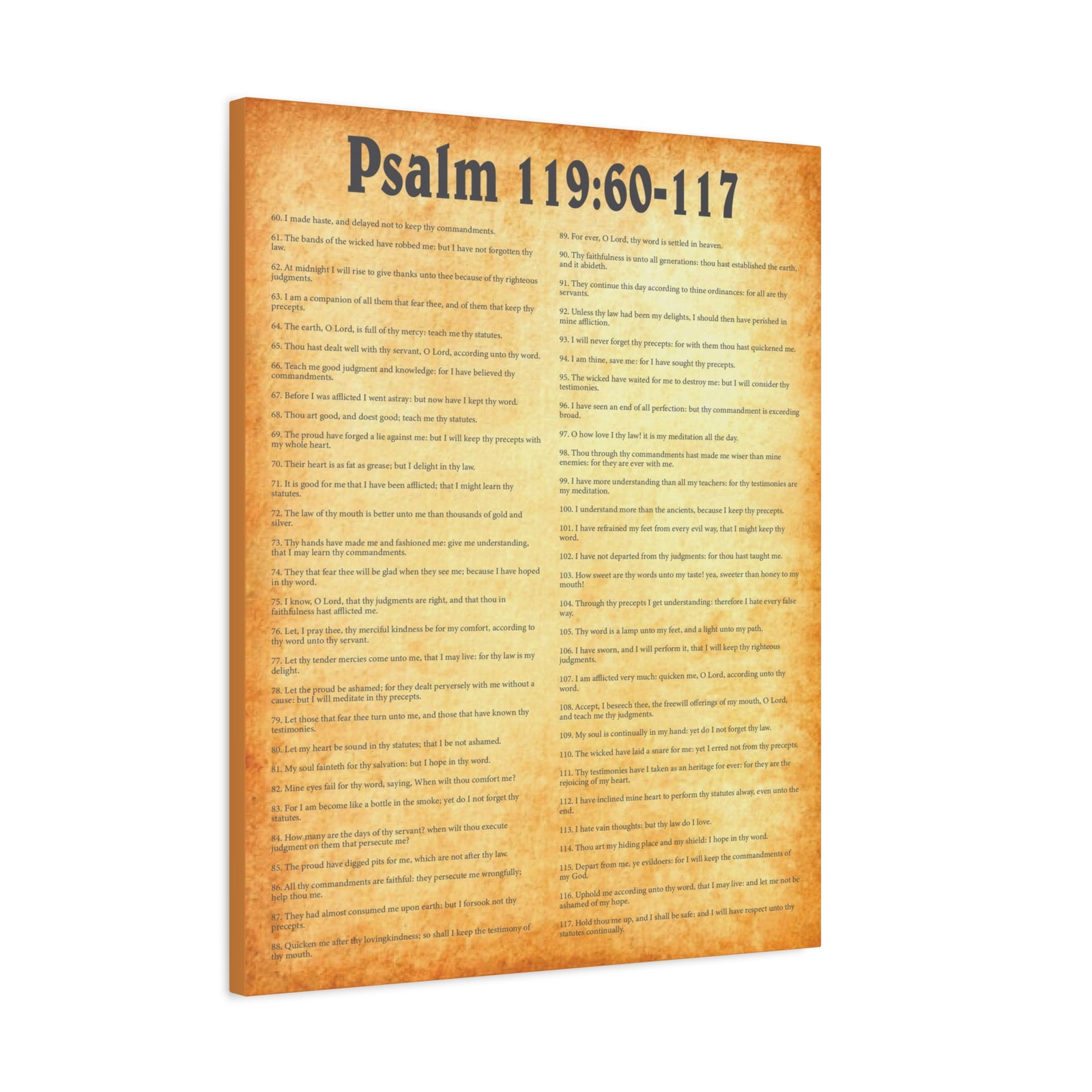 Scripture Walls Psalm 119:60-117 Gold Bible Verse Canvas Christian Wall Art Ready to Hang Unframed-Express Your Love Gifts