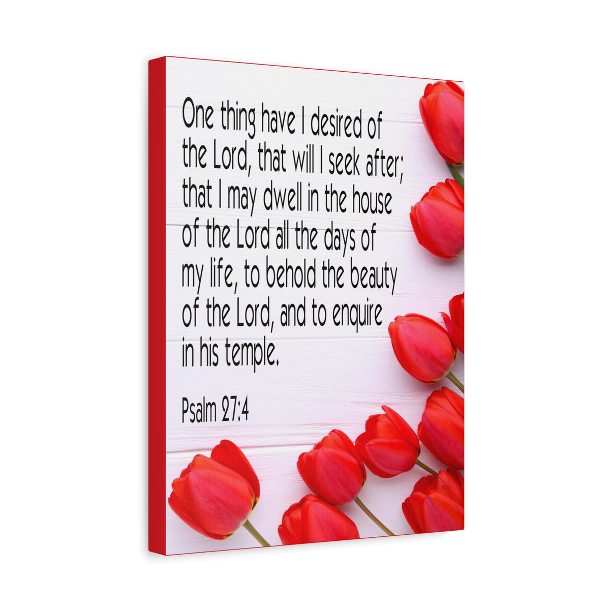 Scripture Canvas The Beauty of The Lord Psalm 27:4 Christian Wall Art Bible Verse Print Ready to Hang-Express Your Love Gifts