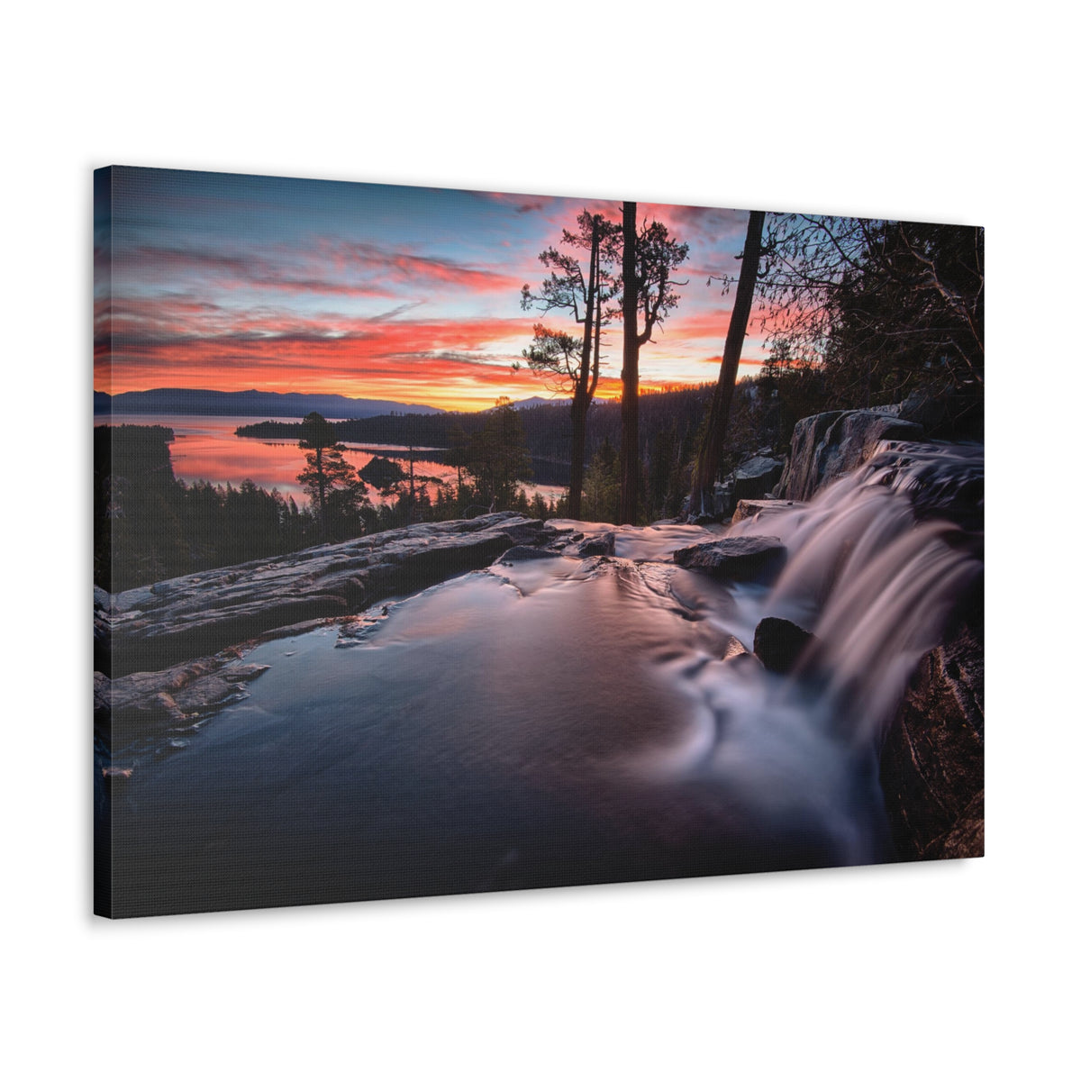 Lake Water Rushing Nature Wilderness Photography Canvas Wall Art for Home Decor Ready-to-Hang-Express Your Love Gifts