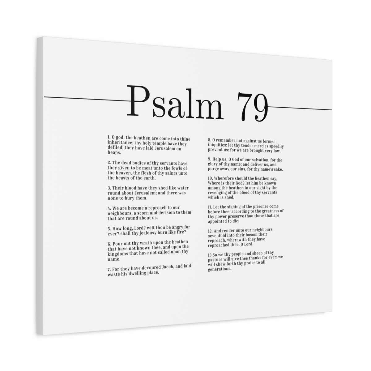 Scripture Canvas Glory Of Thy Name Psalm 79 Christian Wall Art Bible Verse Print Ready to Hang-Express Your Love Gifts