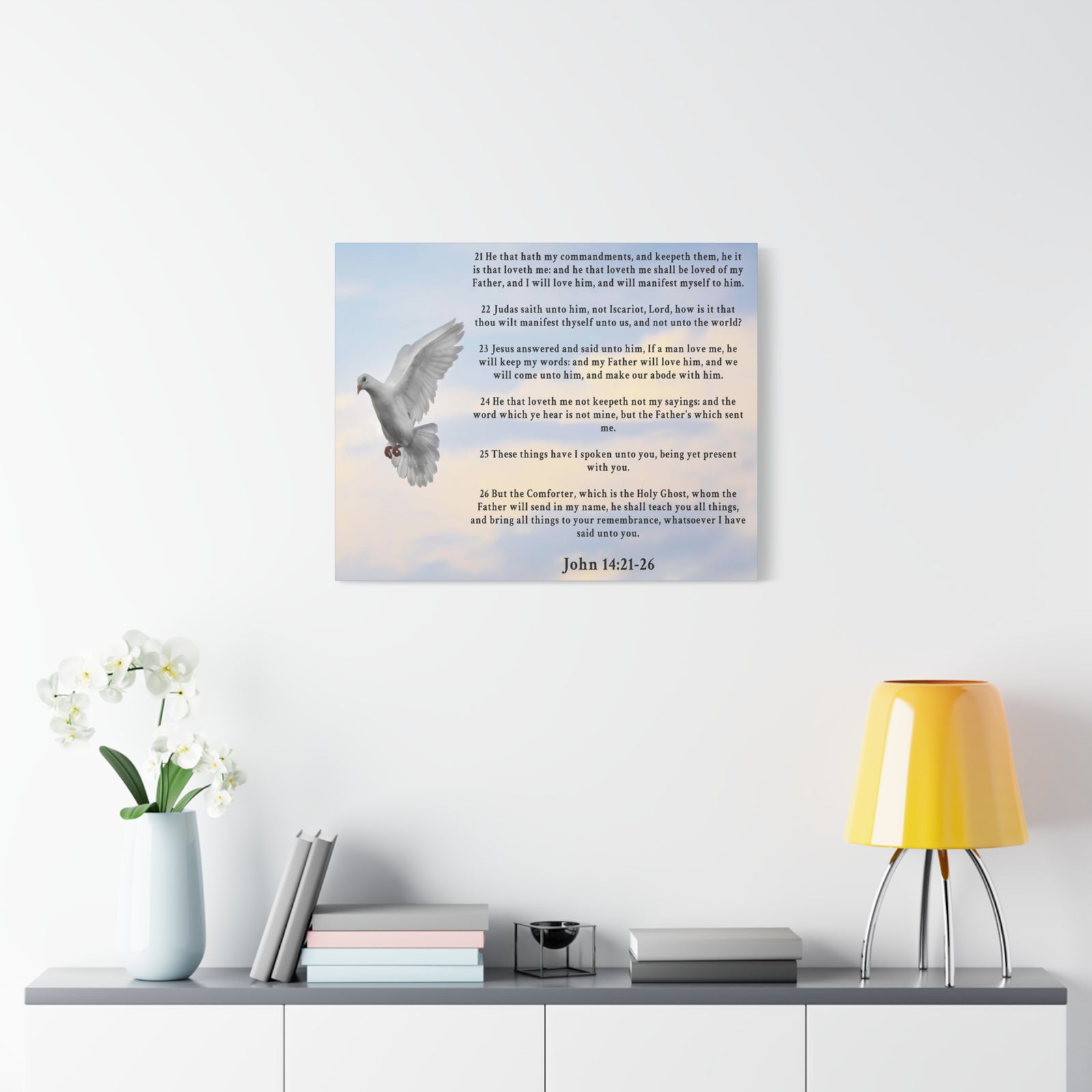 Scripture Walls John 14:21-26 KJV Christian Wall Art Print Ready to Hang Unframed-Express Your Love Gifts