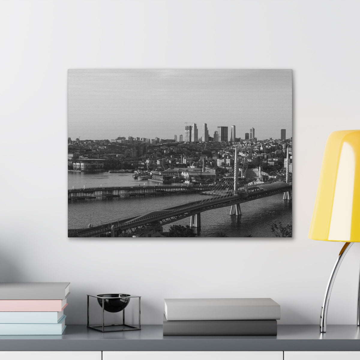 Istanbul Black And White Skyline Canvas Artwork High-Quality Breathtaking Stunning Cityscape for Home Decor Ready to Hang-Express Your Love Gifts