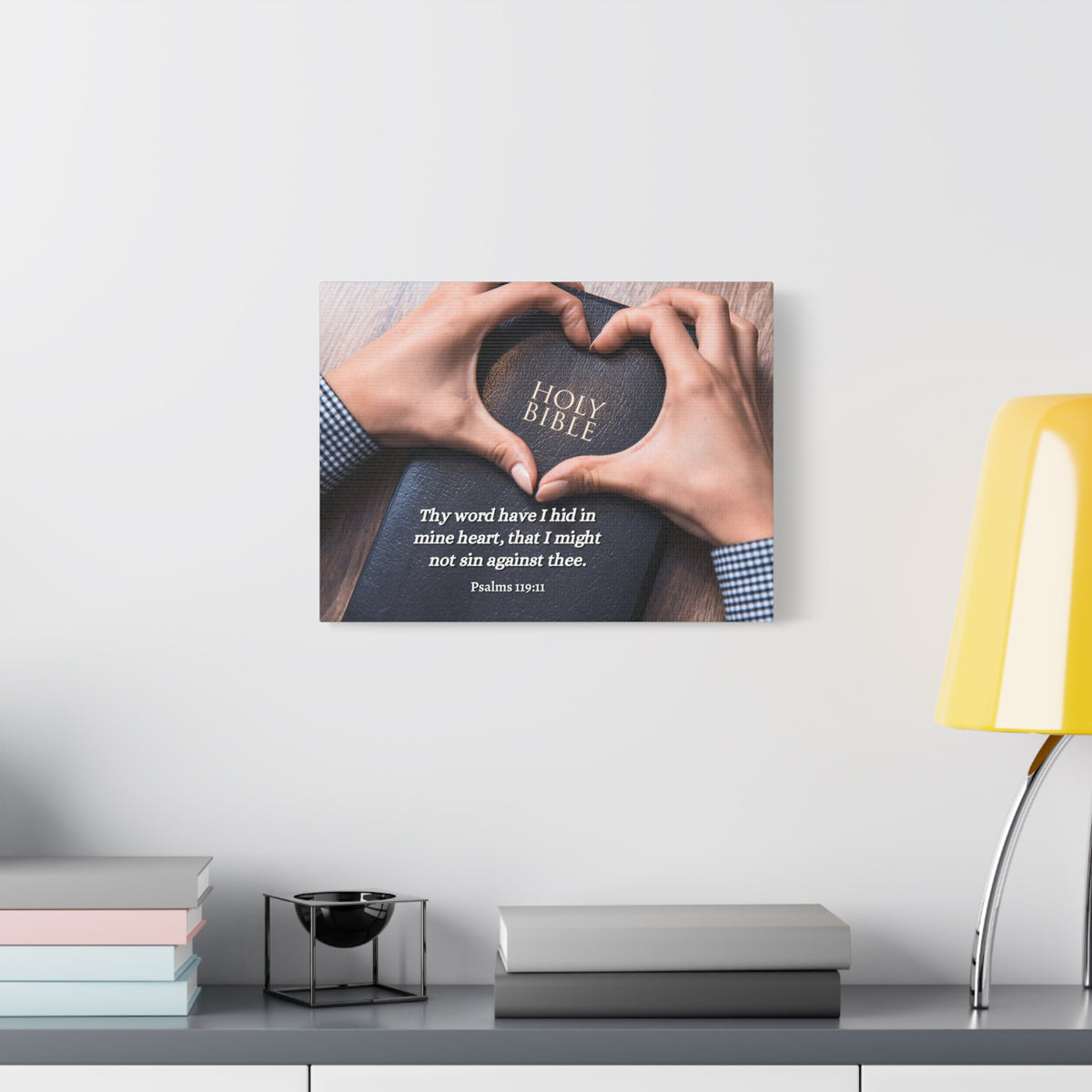 Scripture Walls Heart Psalms 119:11 Bible Verse Canvas Christian Wall Art Ready to Hang-Express Your Love Gifts