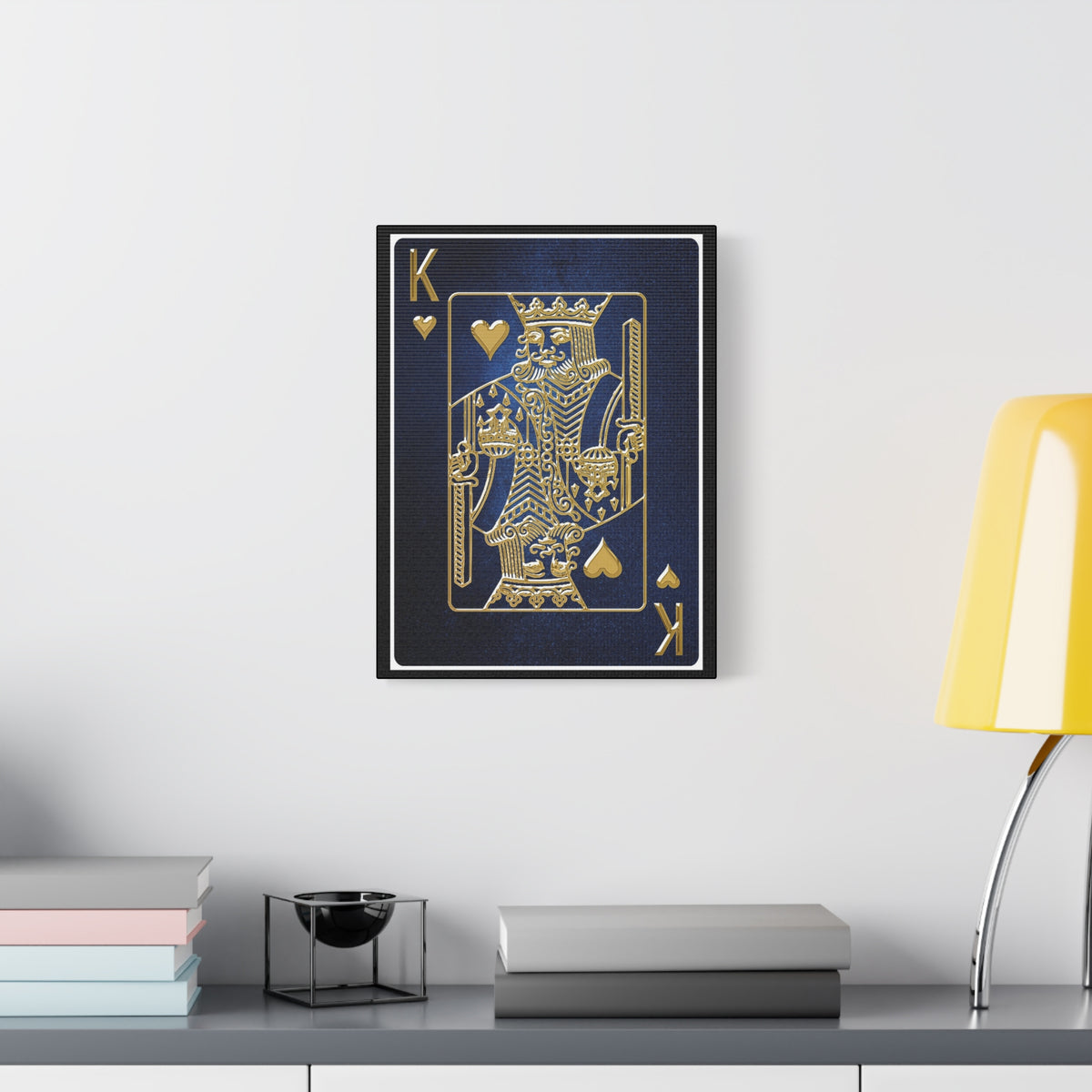 King Of Hearts Space Background Playing Card Canvas Wall Art for Home Decor Ready-to-Hang-Express Your Love Gifts