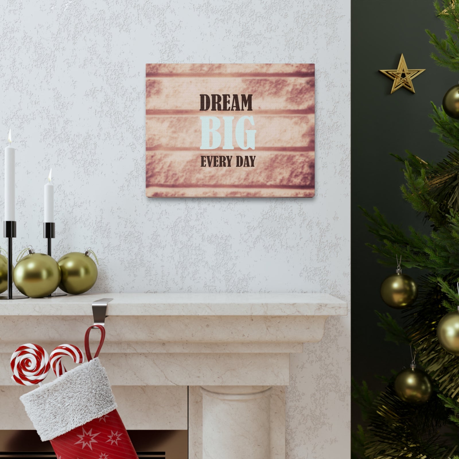 Inspirational Quote Canvas Dream Big Everyday Motivational Print Ready to Hang Artwork-Express Your Love Gifts