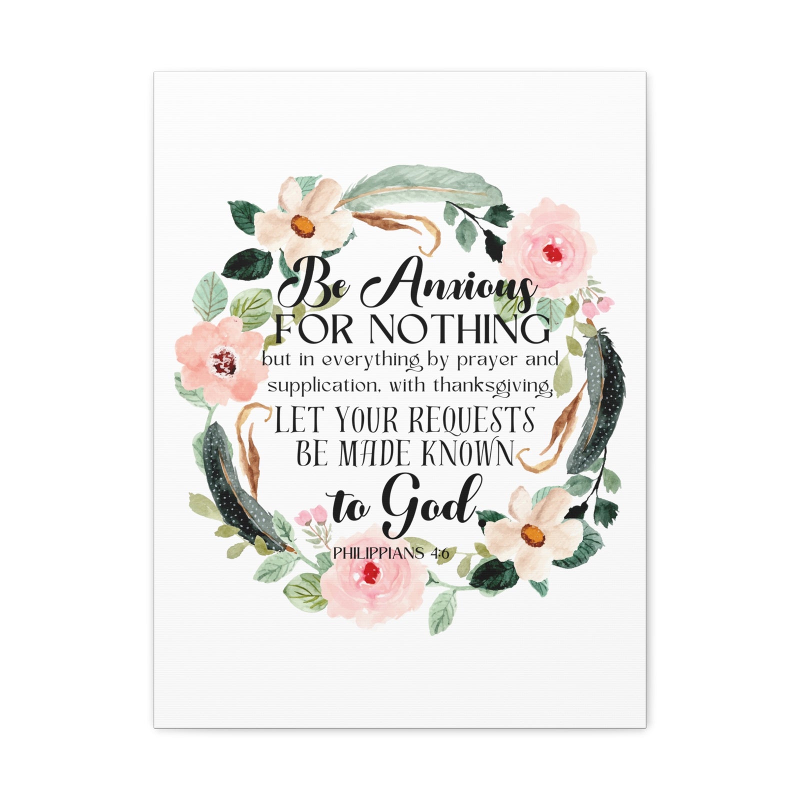 Scripture Walls Philippians 4:6 Be Anxious Bible Verse Canvas Christian Wall Art Ready to Hang Unframed-Express Your Love Gifts