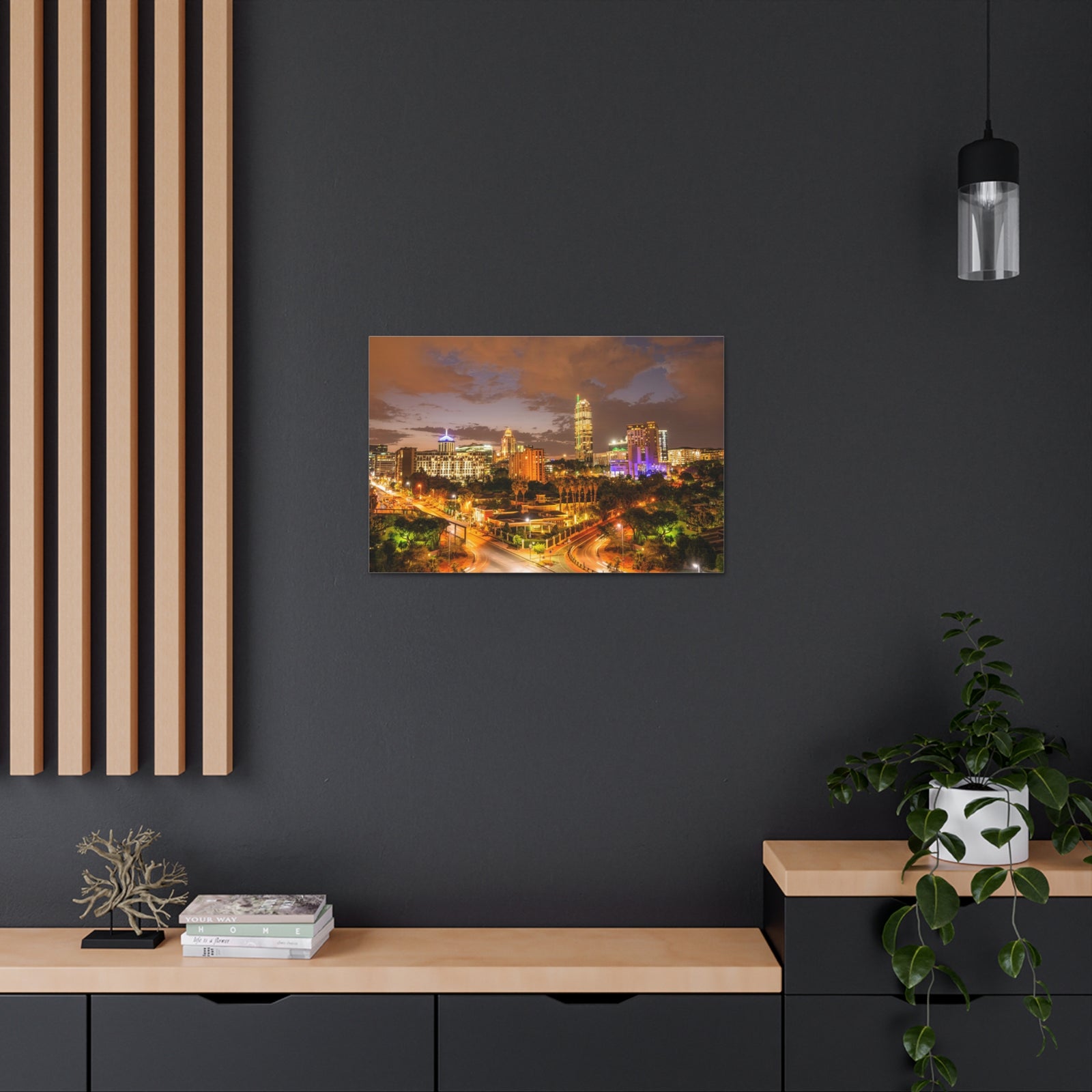 Johannesburg Night Skyline Canvas Artwork High-Quality Breathtaking Stunning Cityscape for Home Decor Ready to Hang-Express Your Love Gifts