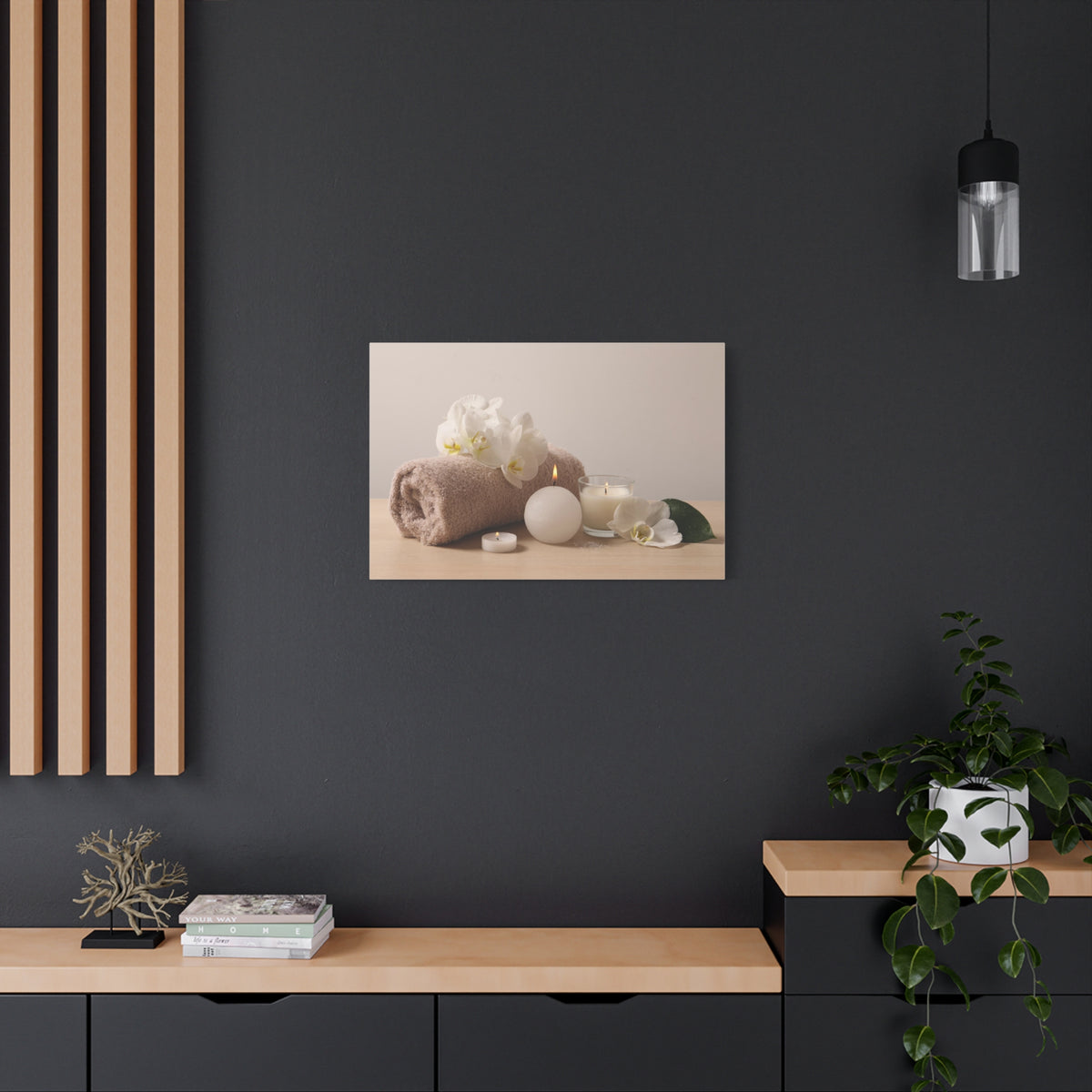 Beautiful Spa Composition Forest Floral Nature Photography Canvas Wall Art for Home Decor Ready-to-Hang-Express Your Love Gifts