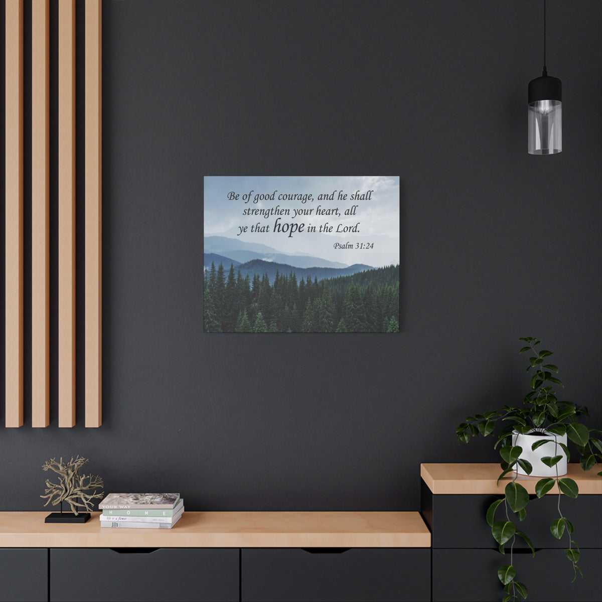 Bible Verse Canvas Be of Good Courage Psalm 31:24 Wall Art Christian Home Decor-Express Your Love Gifts