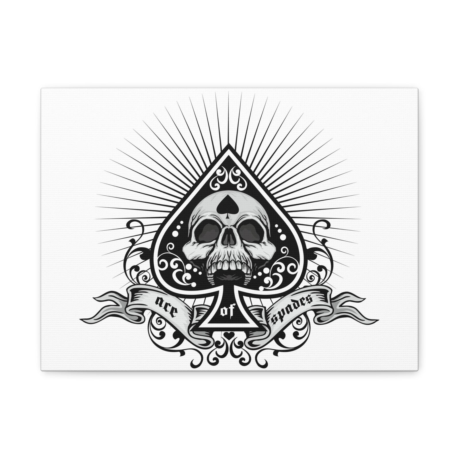 Grunge Ace of Spades Playing Card Canvas Wall Art for Home Decor Ready-to-Hang-Express Your Love Gifts