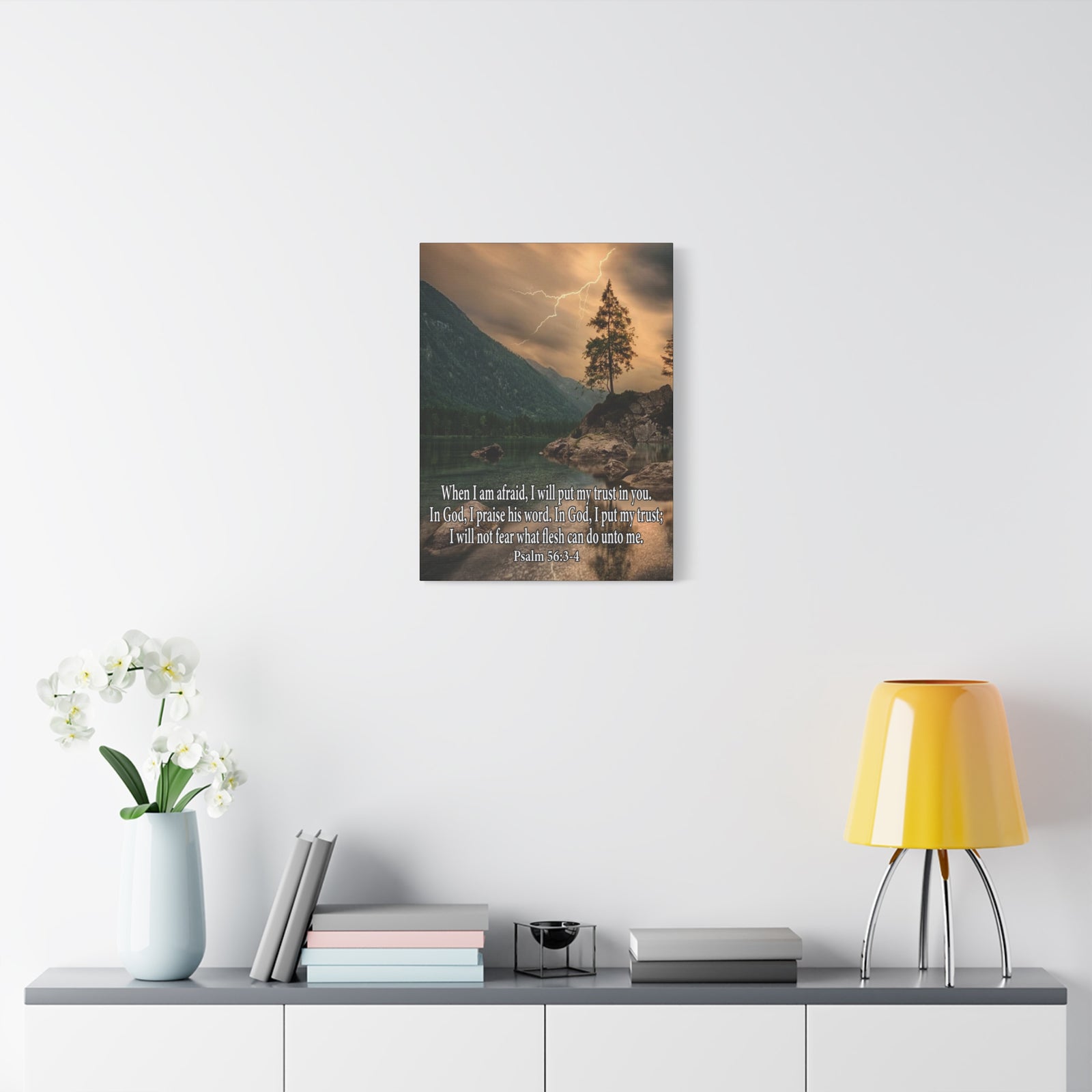 Scripture Canvas I Put My Trust in You Psalm 56:3-4 Christian Wall Art Bible Verse Print Ready to Hang-Express Your Love Gifts
