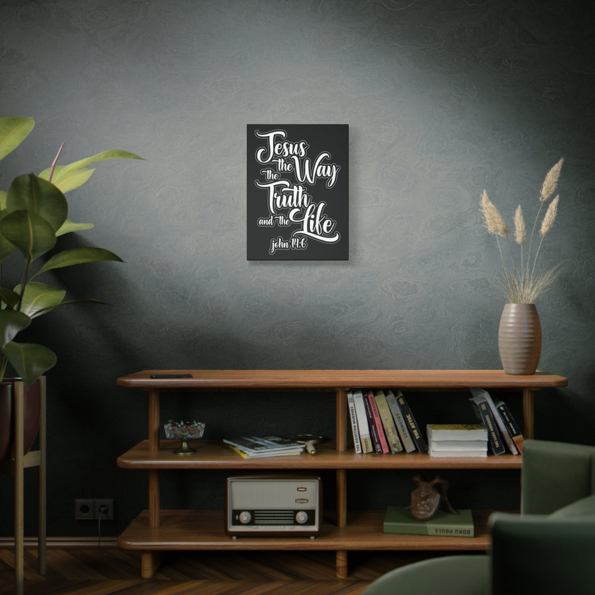 Scripture Walls Jesus The Way The Truth And The Life John 14:6 Black and White Bible Verse Canvas Christian Wall Art Ready To Hang-Express Your Love Gifts