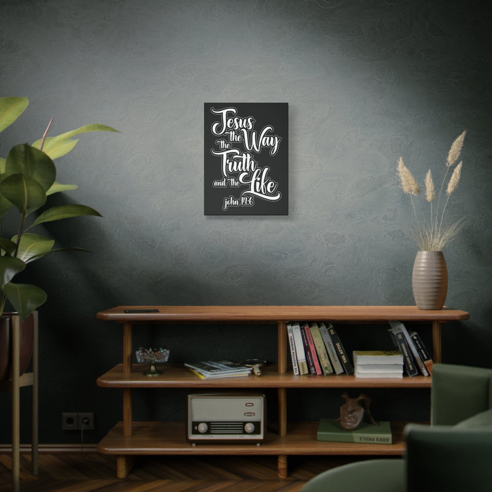 Scripture Walls Jesus The Way The Truth And The Life John 14:6 Black and White Bible Verse Canvas Christian Wall Art Ready To Hang-Express Your Love Gifts