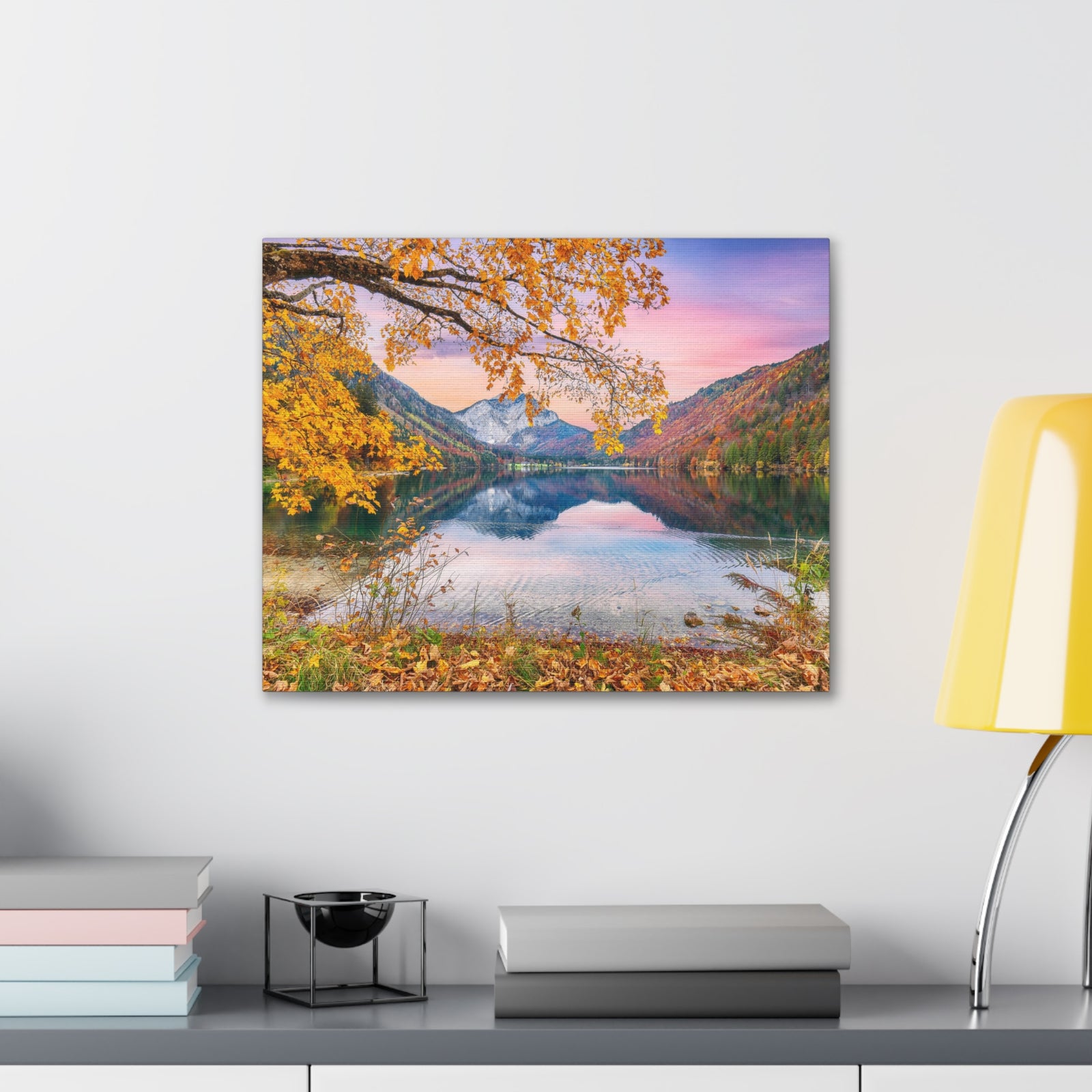 Stunning Autumn Scene Forest Floral Nature Photography Canvas Wall Art for Home Decor Ready-to-Hang-Express Your Love Gifts