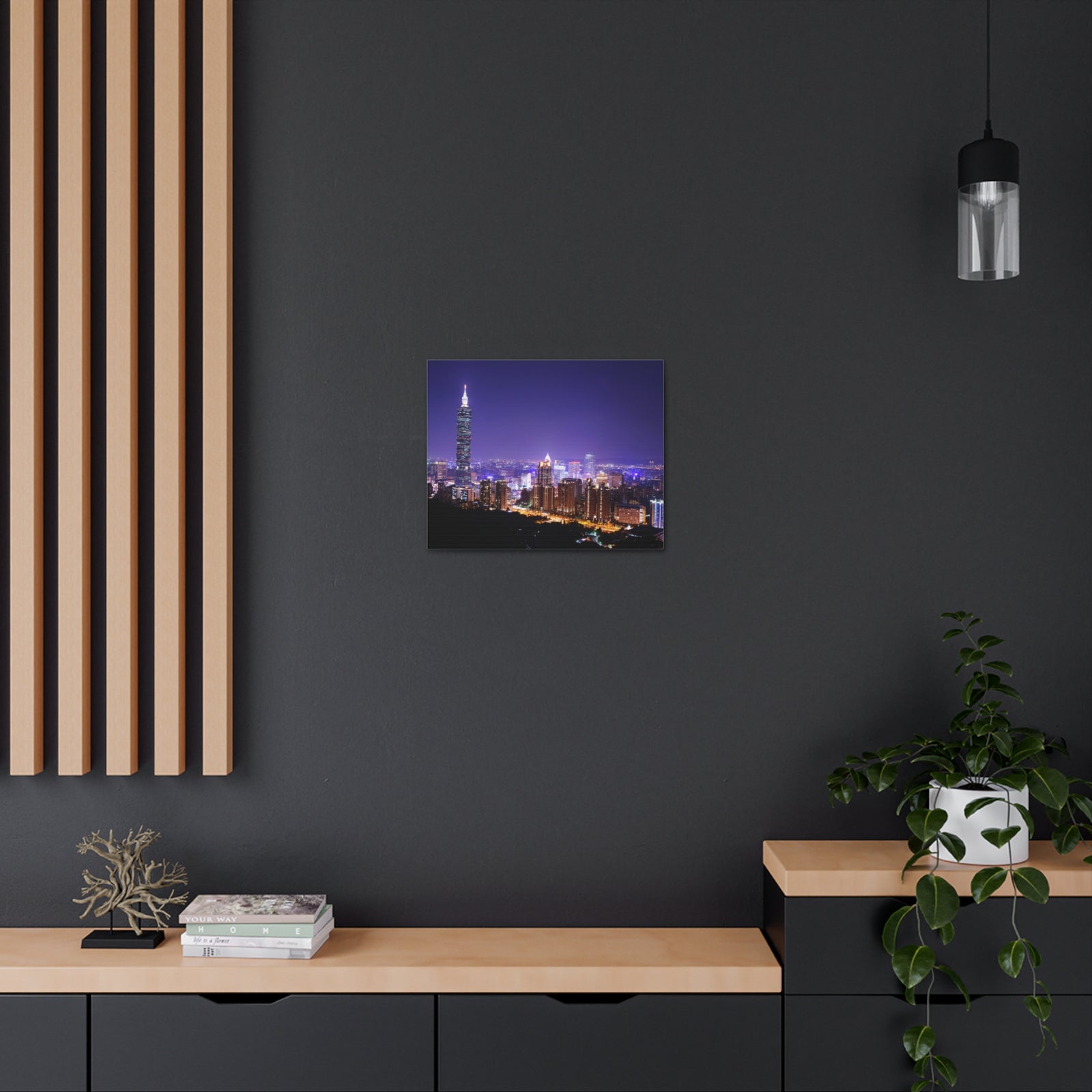 Taipei Night Skyline Canvas Artwork High-Quality Breathtaking Stunning Cityscape for Home Decor Ready to Hang-Express Your Love Gifts