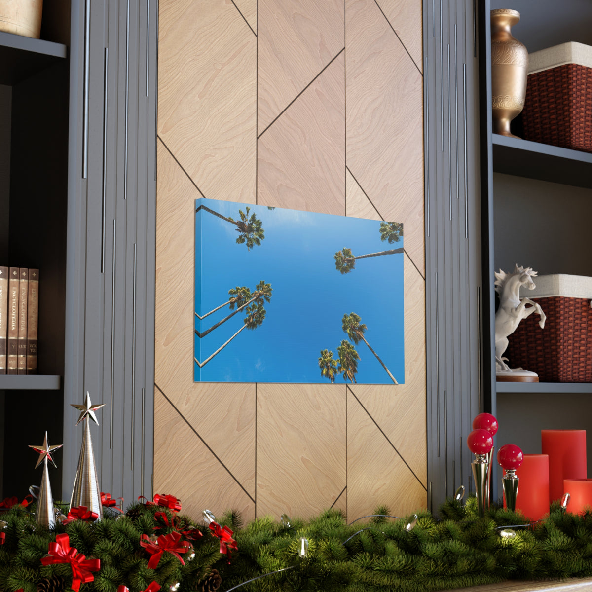 Palm Trees Los Angeles Modern Multicolor Scenic Nature Photography Canvas Home Office Decor Ready to Hang-Express Your Love Gifts