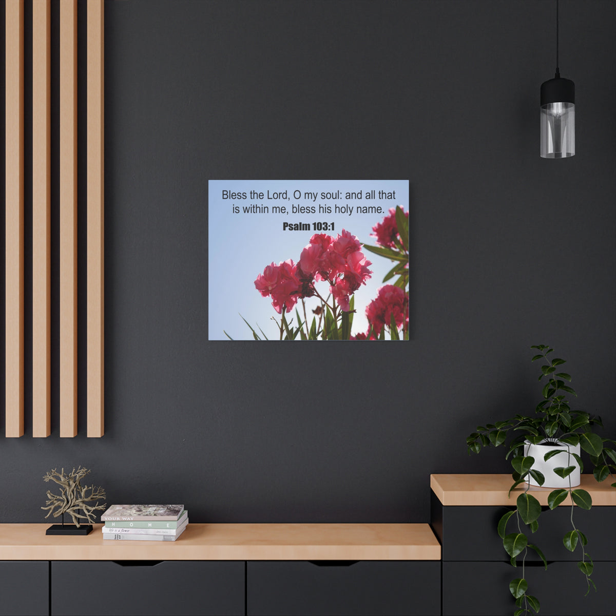 Scripture Canvas Bless The Lord Psalm 103:1 Christian Wall Art Print Ready to Hang-Express Your Love Gifts