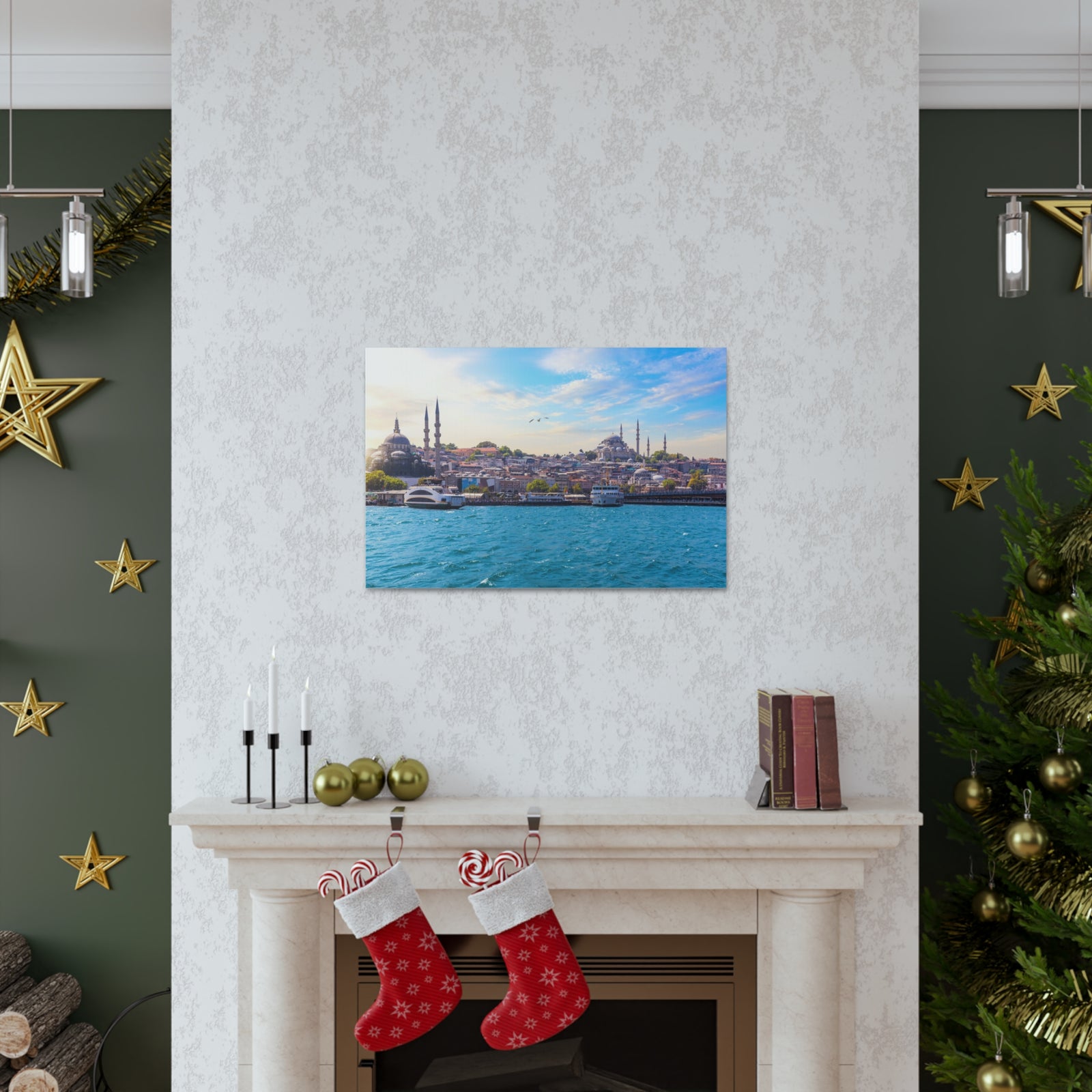 Istanbul Daytime Skyline Canvas Artwork High-Quality Breathtaking Stunning Cityscape for Home Decor Ready to Hang-Express Your Love Gifts