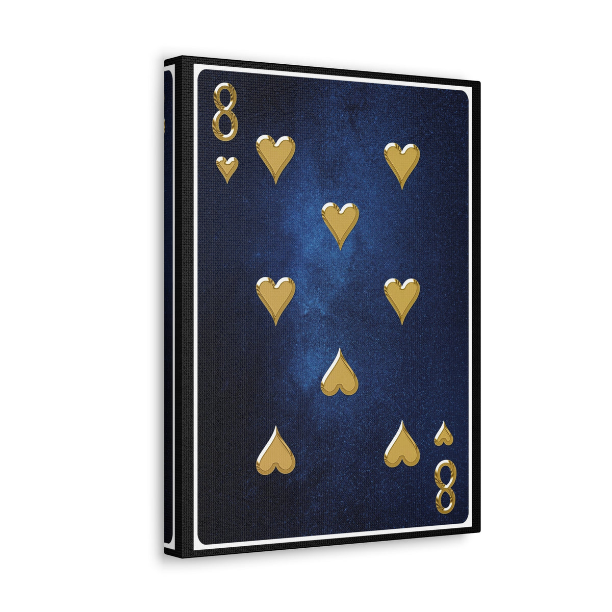 Eight Of Hearts Space Background Playing Card Canvas Wall Art for Home Decor Ready-to-Hang-Express Your Love Gifts