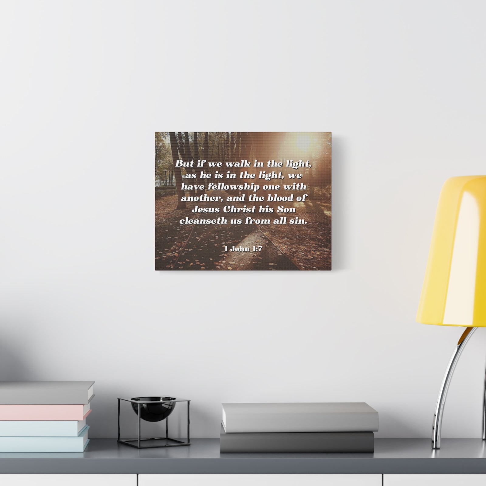 Scripture Canvas Cleanseth Us 1 John 1:7 Christian Wall Art Bible Verse Print Ready to Hang-Express Your Love Gifts