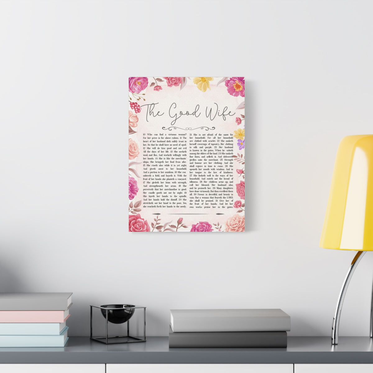 Scripture Walls Proverbs 31:10-31 Good Wife Bible Verse Canvas Christian Wall Art Ready to Hang-Express Your Love Gifts
