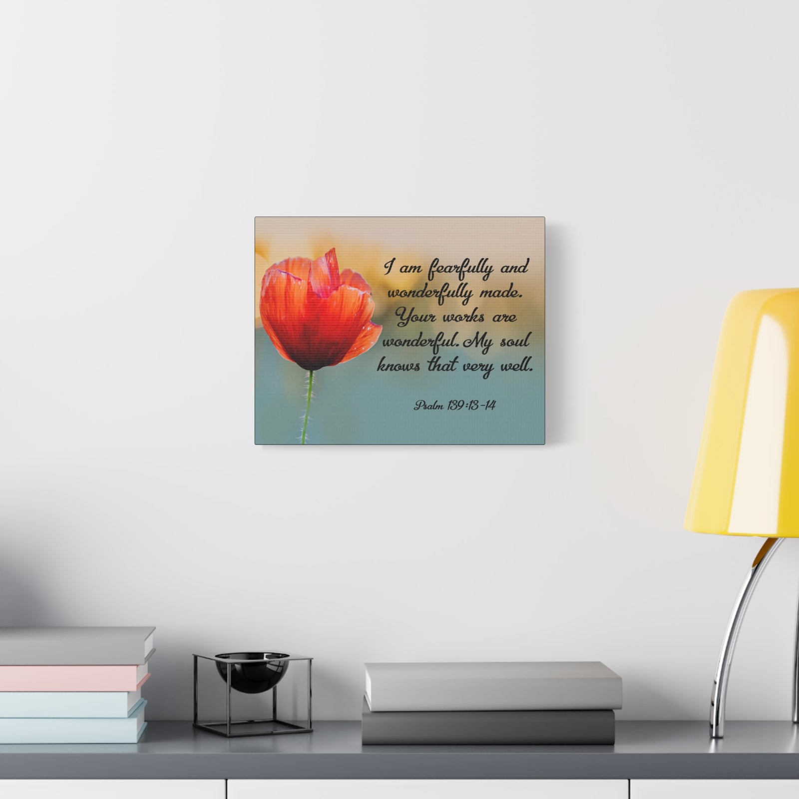Bible Verse Canvas I Am Fearfully and Wonderfully Made Psalm 139:13-14 Christian Home Décor Wall Art Scripture Ready to Hang Faith Print-Express Your Love Gifts