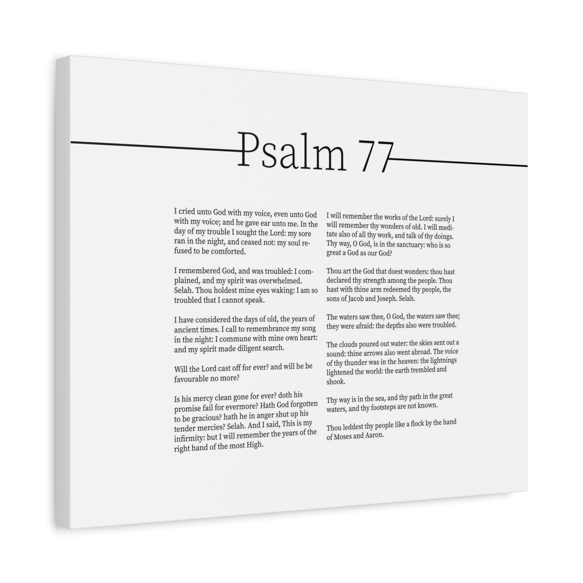 Scripture Canvas God's Faithfulness Psalm 77 Christian Wall Art Bible Verse Print Ready to Hang-Express Your Love Gifts